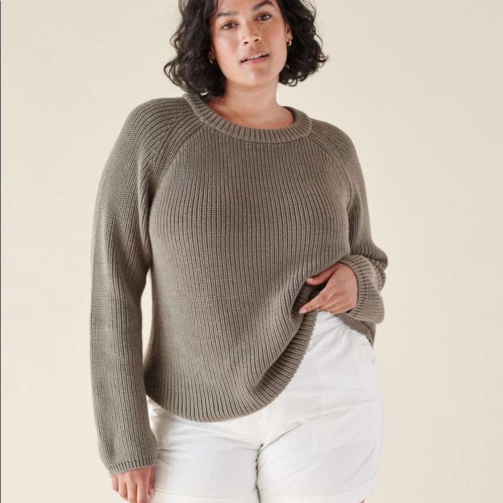 JENNI KAYNE Cotton Fisherman Sweater Medium